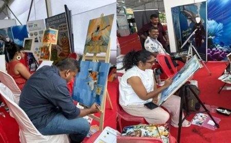 ചെറുകിട മത്സ്യമേഖലയിലെ യഥാർത്ഥ ജീവിതം പകർത്തി ലൈവ് പെയിന്റിംഗ്