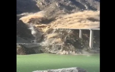 വൻ മണ്ണിടിച്ചിലിനെ തുടർന്ന് ചൈനയിൽ പുതുതായി നിർമ്മിച്ച ഹോങ്കി പാലം തകർന്നു