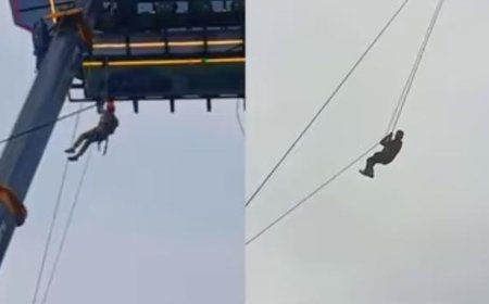 സ്കൈ ഡൈനിങ്ങിൽ കുടുങ്ങിയ വിനോദ സഞ്ചാരികളെ താഴെയെത്തിച്ചു ; കുടുങ്ങിയവരിൽ രണ്ടര വയസ്സുള്ള കുഞ്ഞും