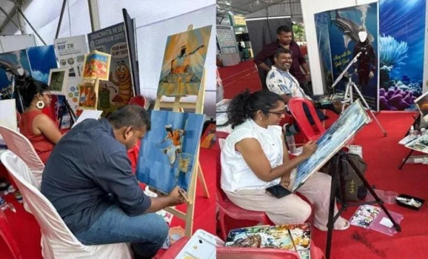 ചെറുകിട മത്സ്യമേഖലയിലെ യഥാർത്ഥ ജീവിതം പകർത്തി ലൈവ് പെയിന്റിംഗ്