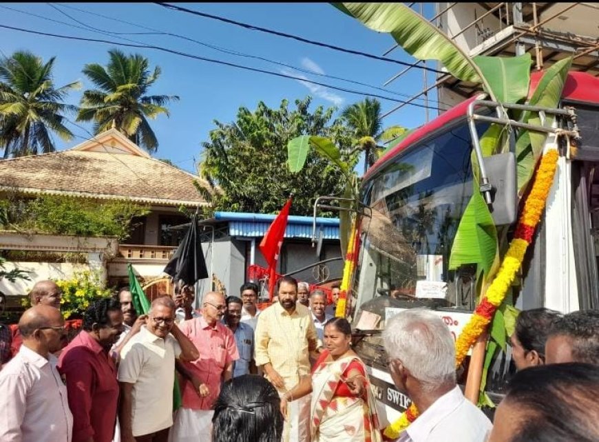 ഏറെ കാലത്തെ ചിരകാല അഭിലാഷത്തിന് ശേഷം പനത്തുറ ക്ഷേത്രത്തിലേക്ക് കെ എസ് ആർ ടി സി ഇലകട്രിക് സ്വിഫ്റ്റ് ബസ്.