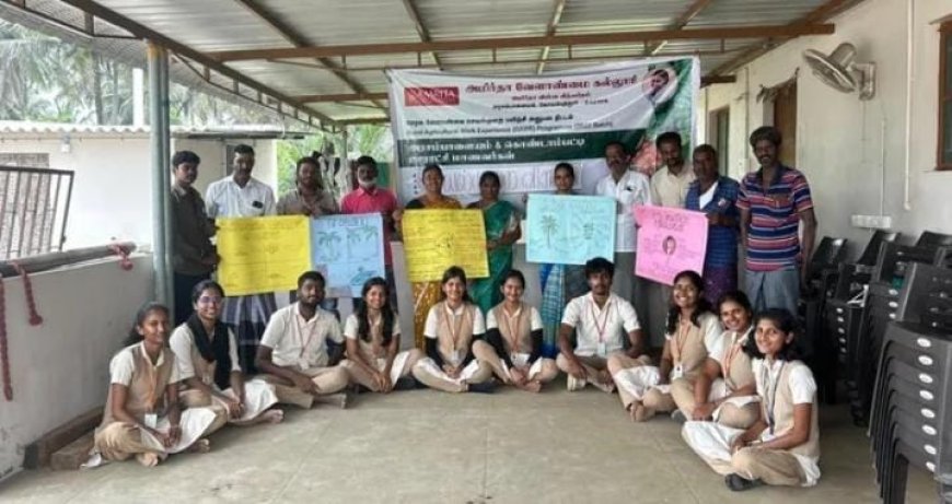 പ്രായോഗിക കൃഷിശാസ്ത്രം ഗ്രാമത്തിൽ: അമൃത കാർഷിക വിദ്യാർത്ഥികളുടെ ഡെമോൺസ്ട്രേഷൻ കാരച്ചേരിയിൽ