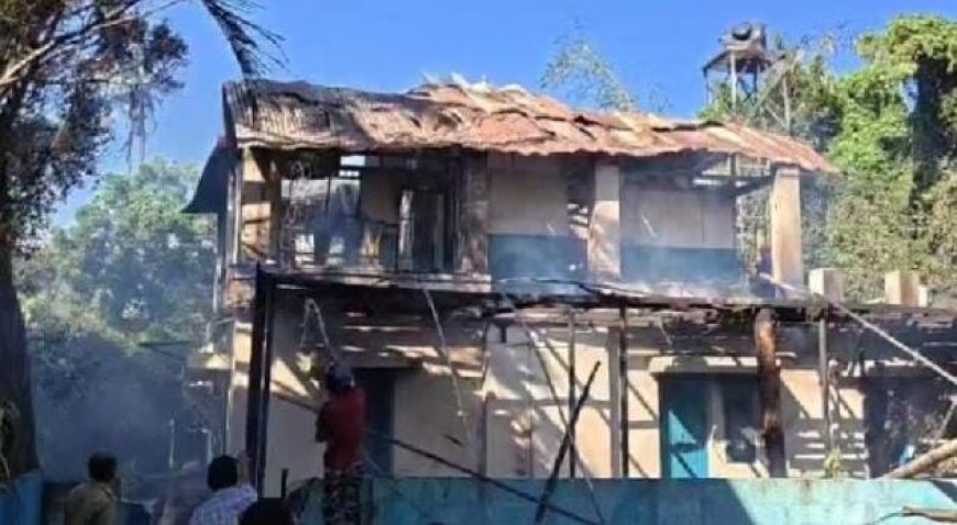 ചവറുകൾ കൂട്ടിയിട്ട് കത്തിച്ചു: വർക്കല ക്ലിഫിന് സമീപം വൻ തീപിടുത്തം