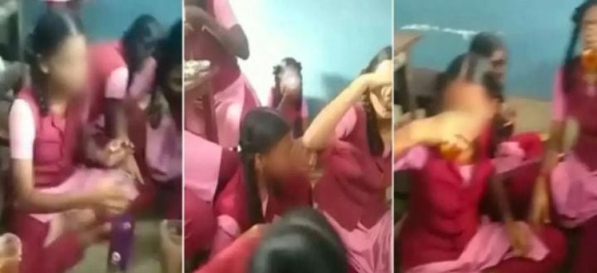 ക്ലാസിലിരുന്ന് വിദ്യാർത്ഥിനികളുടെ പരസ്യ മദ്യപാനം; ആറ് ഒൻപതാം ക്ലാസ് വിദ്യാർത്ഥിനികൾക്ക് സസ്പെൻഷൻ