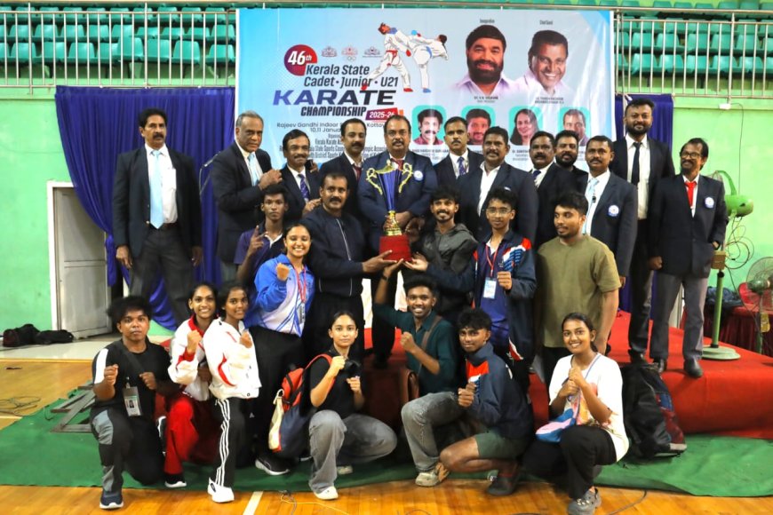 കേരള സ്റ്റേറ്റ് സ്പോർട്സ് കൗൺസിലിന്റെയും, കേരള ഒളിമ്പിക് അസോസിയേഷന്റെയും അംഗീകാരമുള്ള കേരള കരാട്ടെ അസോസിയേഷൻ ജനുവരി 10,11 തിയതികളിലായി കോട്ടയം രാജീവ് ഗാന്ധി ഇൻഡോർ സ്റ്റേഡിയത്തിൽ സംഘടിപ്പിച്ച 46- മത് സംസ്ഥാന ജൂണിയർ കരാട്ടെ ചാമ്പ്യൻഷിപ്പ് സമാപിച്ചു