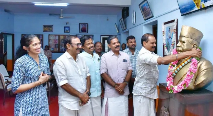 കേരളത്തിലെ ആദ്യ ബിജെപി മേയർ ആർഎസ്എസ് സംസ്ഥാന കാര്യാലയത്തിലെത്തി. തിരുവനന്തപുരം മേയർ വിവി രാജേഷ് കാര്യാലയത്തിലെ ആർഎസ്എസ് സ്ഥാപകൻ ഡോ. ഹെഡ്ഗേവാറിന്റെ പ്രതിമയിൽ ഹാരമണിയിച്ചു; ആർഎസ്എസ് ദക്ഷിണ കേരളം പ്രാന്ത പ്രചാരക് എസ് സുദർശൻ, സീമാ ജാഗരണ മഞ്ച് ദേശീയസംയോജകൻ എ ഗോപാലകൃഷ്ണൻ എന്നിവർ ചേർന്ന് അദ്ദേഹത്തെ സ്വീകരിച്ചു