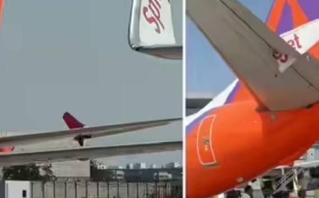 ദില്ലി വിമാനത്താവളത്തിൽ വിമാനത്തിൻ്റെ ചിറകുകള്‍ കൂട്ടിയിടിച്ചു