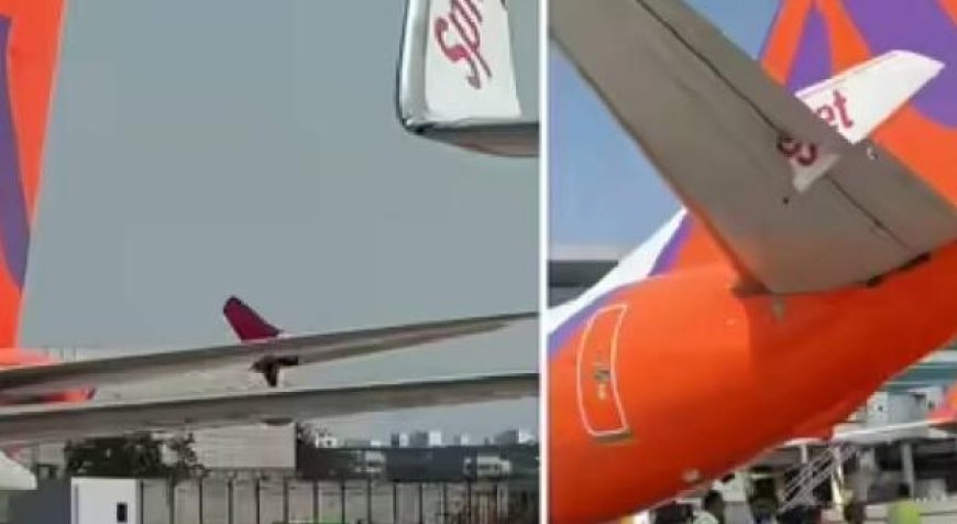 ദില്ലി വിമാനത്താവളത്തിൽ വിമാനത്തിൻ്റെ ചിറകുകള്‍ കൂട്ടിയിടിച്ചു