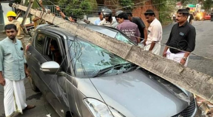 മദ്യ ലഹരിയിൽ കാർ ഓടിച്ചു; മുക്കത്ത് 2 ഇലട്രിക്‌പോസ്റ്റുകൾ തകർന്നു